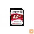 SDHC KINGSTON 32GB CANVAS REACT, 100MB/70MB/s, UHS-I Speed