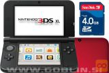 Nintendo 3DS XL rdeč + spominska kartica 4GB + napajalnik