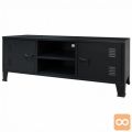 TV omarica iz kovine industrijski stil 120x35x48 cm črne