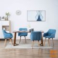 Jedilni stoli 4 kosi z oblogo iz blaga 55x55x84 cm modre