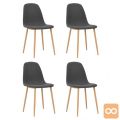 Jedilni stoli 4 kosi blago 45x55x85 cm temno sive barve