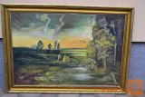 SLIKA NARAVA 110 X 80 cm olje na platnu Kremžar 1972
