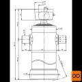 Cilinder teleskopski, 3stopnje, 11t, 785mm, s kroglo 4032S