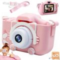 Digitalni fotoaparat za otroke SD roza + etui in trak
