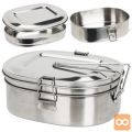 Turis. 3 delna inox lunch box posoda za hrano in kuh. 900ml