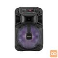 Prenosni aku. FM USB karaoke zvočnik Bluetooth LED RGB 10W