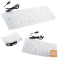 Tanka vodoodp. USB silikonska tipkovnica–zložljiva 35cm bela