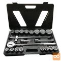 Komplet račne 20 delni set 3/4″ – 12 kotne vtičnice 19-50mm